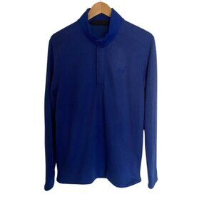 Under Armour Golf Blue Storm Fleece Snap Mock Neck Sweater Large